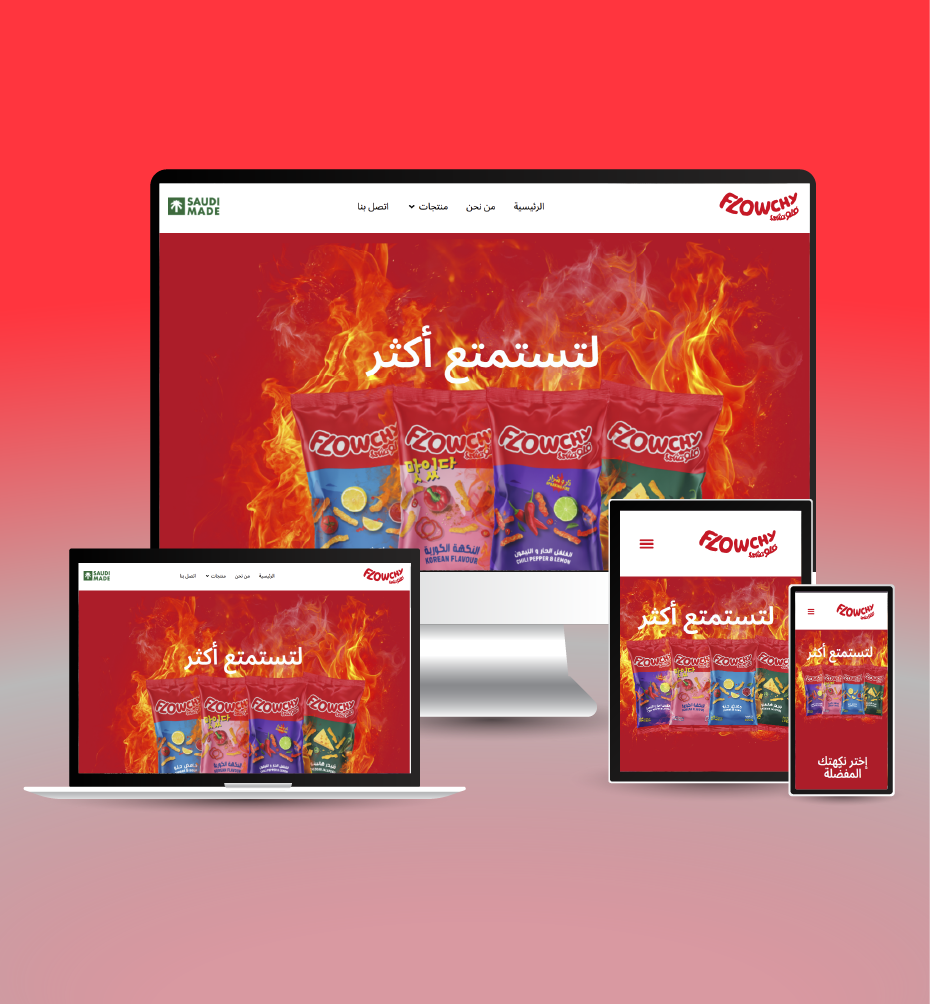 Flowchy Snack Brand Store responsive website mockup