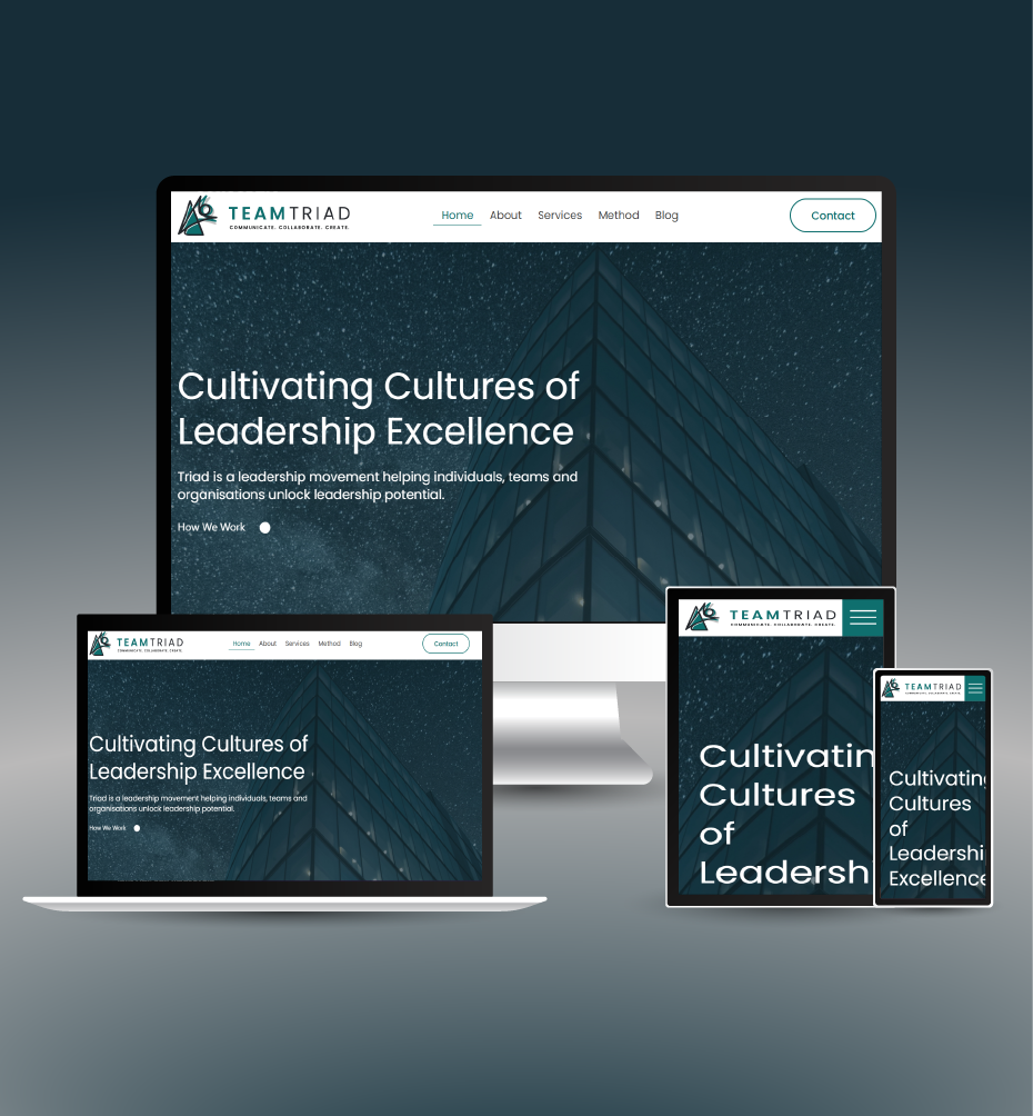 Team Triad Leadership responsive website mockup